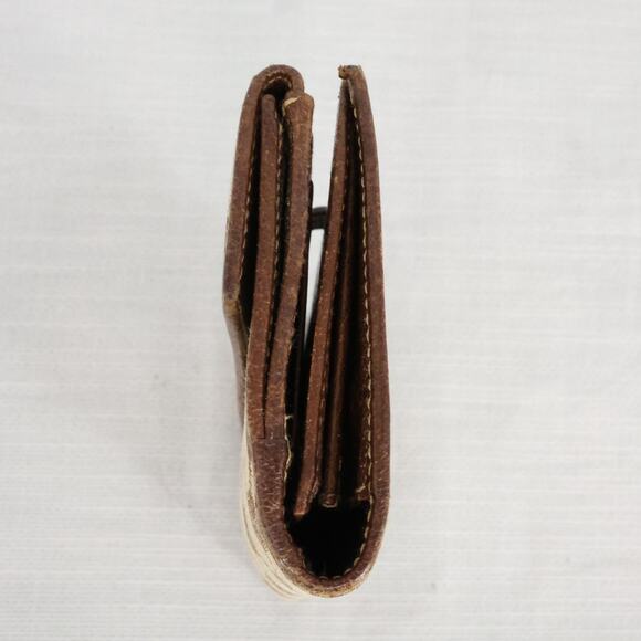 Gucci Wallet Clutch Womens Beige Brown Canvas Leather Trim Lined Pin Latch - Picture 10 of 11